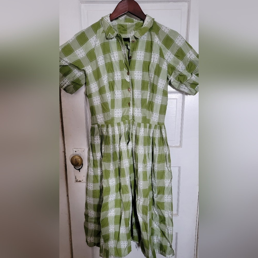 Green Checkered Dress
